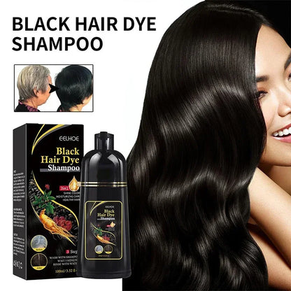 Natural Herbal Hair Dye Shampoo 3 in 1 Hair Color Shampoo for Gary Hair Dark Brown Black And Women Men Grey Coverage