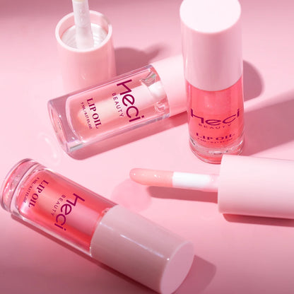 Pink High-Sheen Moisturizing Lip Oil Vegan Hydrating Lip Care Hydrates & Nourishes Non-Sticky Cruelty-Free Clear Lip Gloss