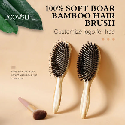 Boar Bristle Hair Brush Bamboo Hair Brush Natural Boar Hair Brush