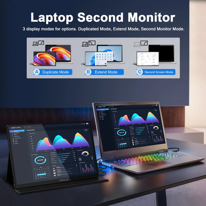 ZEUSLAP 16" 2.5K 144hz Touch Screen Portable Monitor 2560*1600 100%sRGB 500Cd/m² Travel Display for Laptop Computer