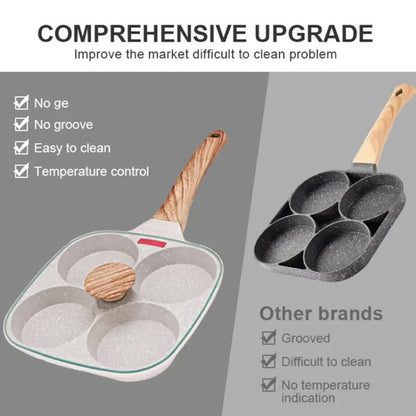 4hole Omelet Pan Frying Pot with Lid Thickened Steak Cooking Pan Bread Breakfast Maker Induction universal Nonstick Egg Pancake