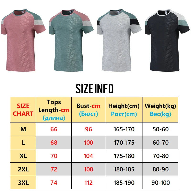 Men Gym Short Sleeve Dry Breathable Tee