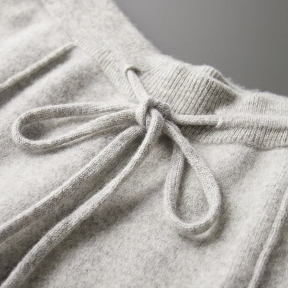 100% Pure Wool Men's Wool Pants Autumn Winter Thickened Knitted Long Pants Slim Fitting Solid Color Warm Flat Corner Pants
