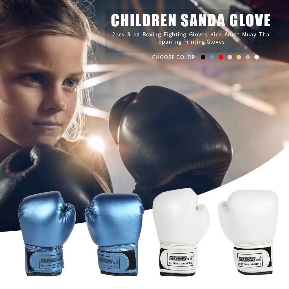 2pcs Kids Boxing Gloves PU Leather MMA Fighting Gloves Punching Bag Kickboxing Thai Gloves Professional for Kids Child Training