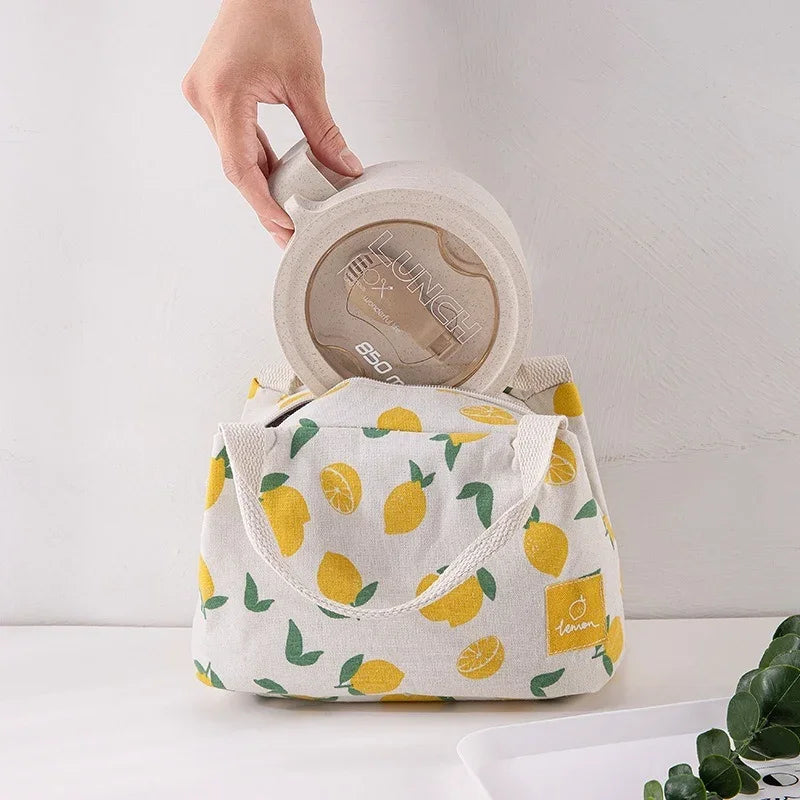 1 Pc Cute Fruit Lunch Bag for Women Portable Insulated Lunch Thermal Bag Bento Pouch Lunch Container School Food Bag