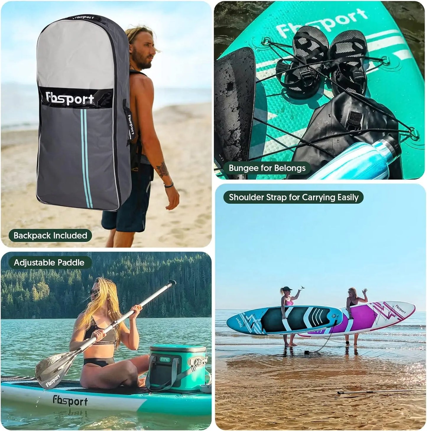 11' Premium Stand Up Paddle Board, Yoga Board with SUP Accessories & Carry Bag | Wide Stance, Surf Control, Non-Slip Dec