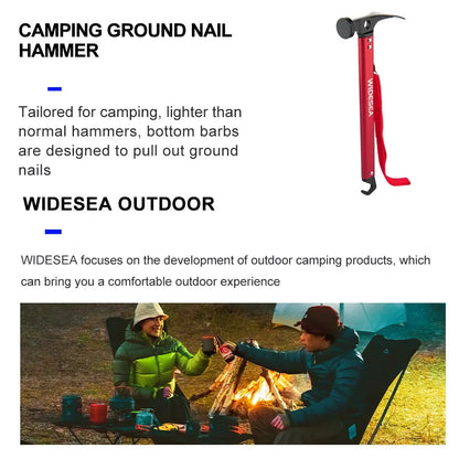 Widesea Camping Hammer Stainless Steel Copper Outdoor Tent Peg Stake Mallet with Stake Puller Grond Nail Mountaineering Hiking