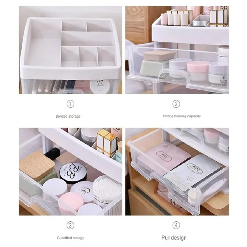 Make Up Case Jewelry Container Box Makeup Organizer Drawers Plastic Cosmetic Storage Box Makeup Brush Holder Organizers