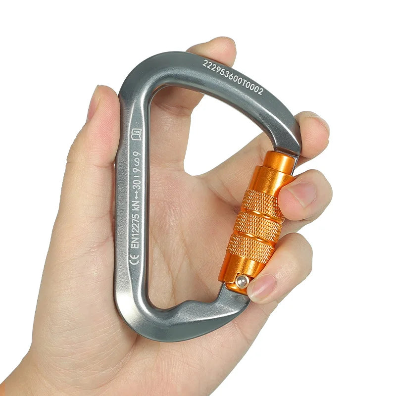 Xinda Outdoor Carabiner Rock Climbing Mountain Landing 30kN High Altitude Operation Equipment Aluminum Alloy Safety Buckle Hook