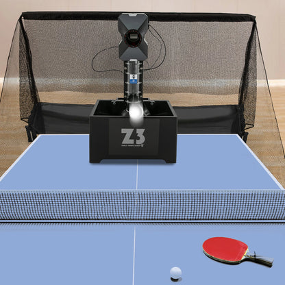 Ping Pong Ball Machine Serves with Net 4-40m/s Regulation Ping Pong Balls Automatic Table Tennis Machine for Training 35-90 Ball