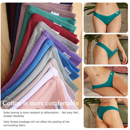 FINETOO 3PCS/Set Panties Women Cotton Lingerie Female Thongs Sexy Underwear Low-Rise Underpant Bikini Brazilian Briefs