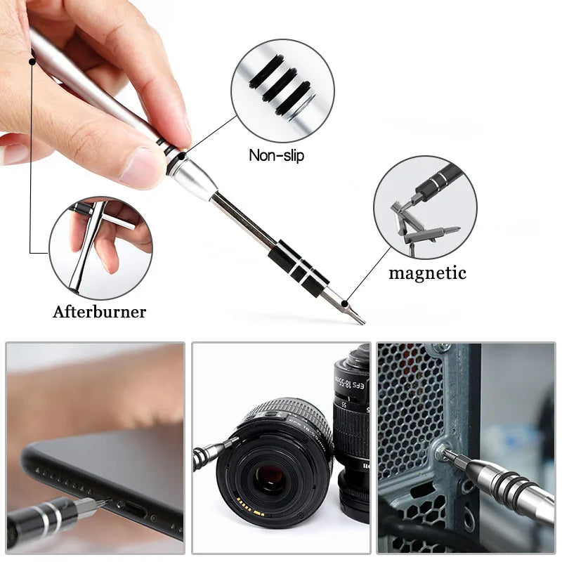 115pcs/lot Magnetic Screwdriver Bit Set Precision Multi Hand Tool Torx Hex Screw Drivers for Computer Phone Repair Tools Boxes