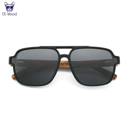 Oi Wood Sunglasses for Men Wood Sun Glasses Man Eyeglasses Polarizing Glasses UVA&B Protection Eyewear ECO-Friendly