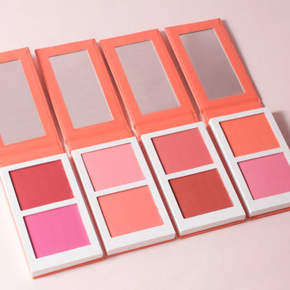 Matte Powder Blush Palette Blend able Long-Lasting Non-Fading Cheek Tint Portable Smooth Lightweight Sunset Blusher