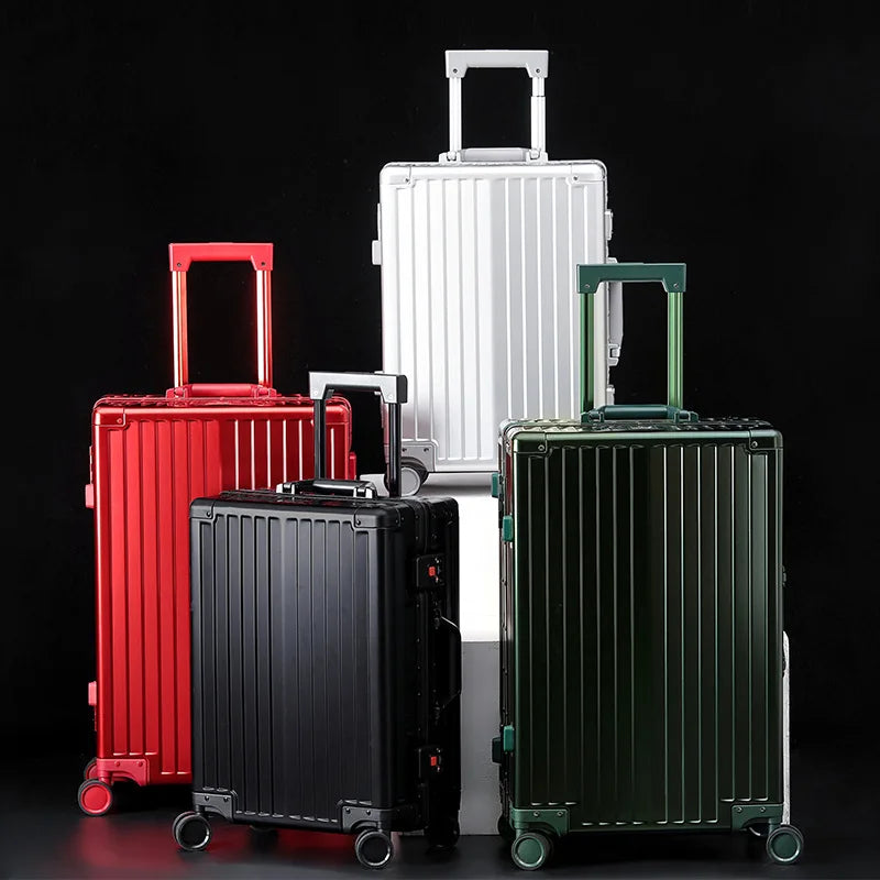 All-aluminum-magnesium alloy trolley suitcase, spinner wheel, aluminum alloy suitcase, metal box, password boarding suitcase