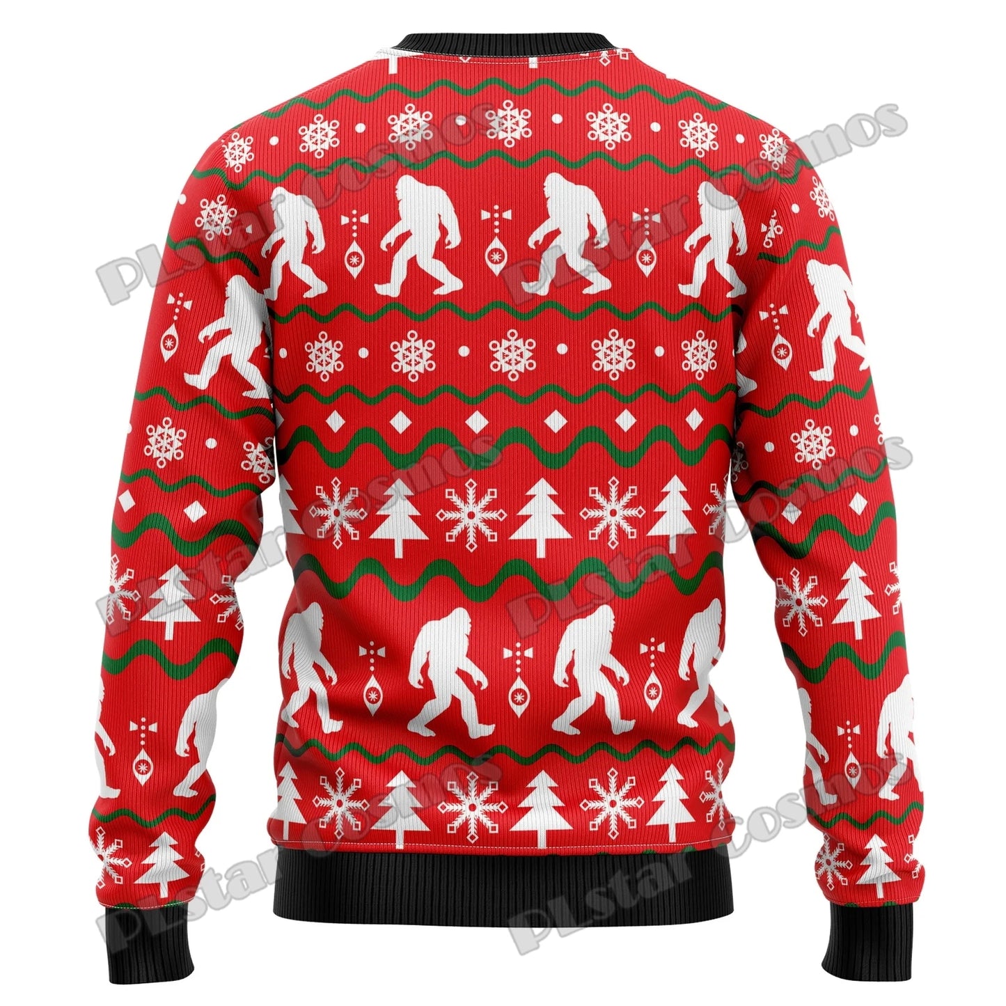 Autumn Winter Unisex Casual Knit Pullover Sweater Amazing Bigfoot Pattern 3D Printed Men's Ugly Christmas Sweater KMY01