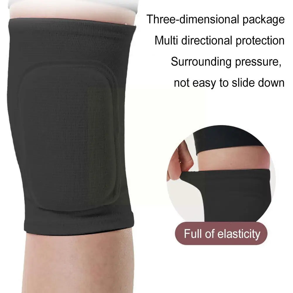 1 Pair Thickened Sponge Knee Pads Elastic Sports Compression for Dancing Yoga Volleyball Fitness Training Protector Adults M1E8