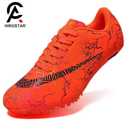 Men Track Spike Field Jumping Footwears Training Sneakers Jump Shoes Running Lace-up Soft Lightweight Racing Match Professional