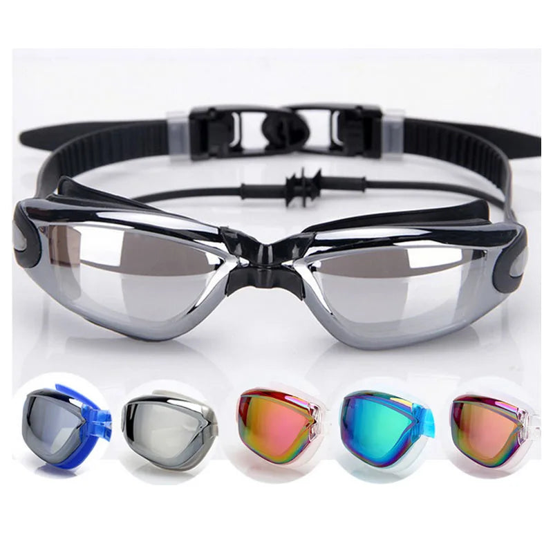 2021 Adult Myopia Swimming Goggles Earplug Professional Pool Glasses Anti Fog Men Women Optical Waterproof Eyewear