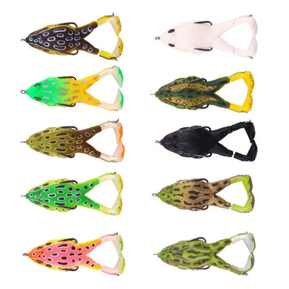 Frog Lure Double Propeller Legs Silicone Soft Baits 13.6g 16.6g Topwater Wobblers Artificial Bait For Bass Catfish Fishing Tools