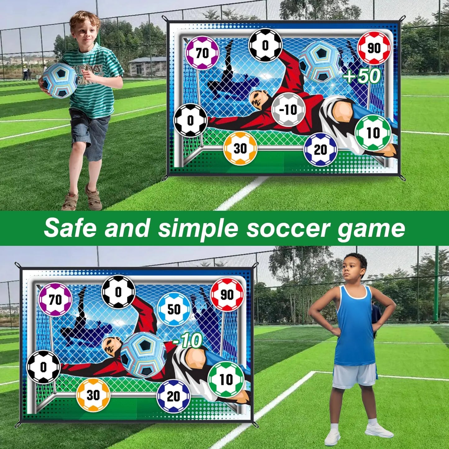 150CM Soccer Game Mat Set Outdoor Indoor Soccer Toys Multiplayer Competitive Soccer Games Children Football Training Boy Gifts