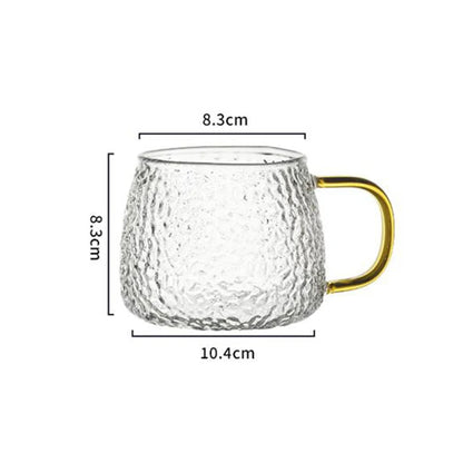 400ml Hammer Pattern Coffee Bear Cup Juice Glass Mug Temperature Heat Resistant Hand Handle Tea Cup Household Drinking Cocktail