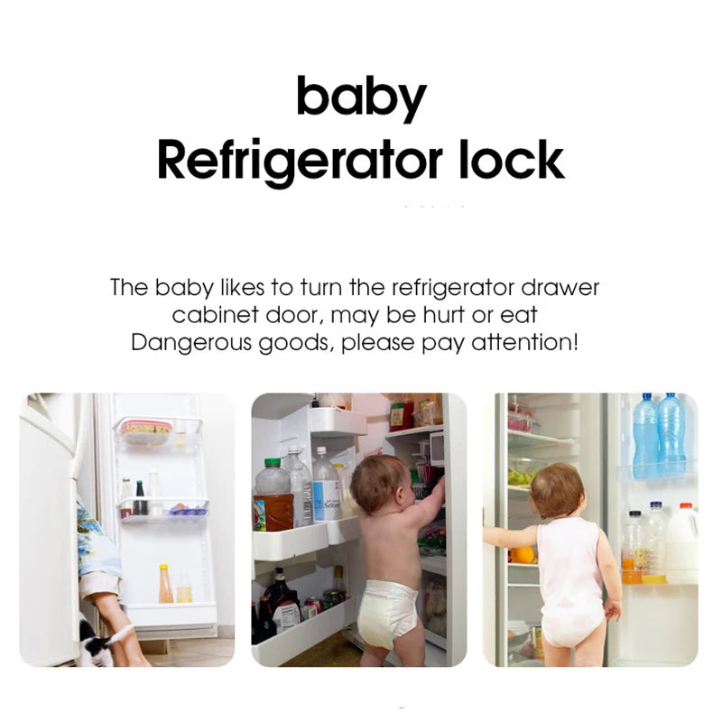 New Home Refrigerator Lock Multi-Function Drawer Locks for Kids Security Protection Baby Anti-Pinch Hand Cabinet Door Buckle