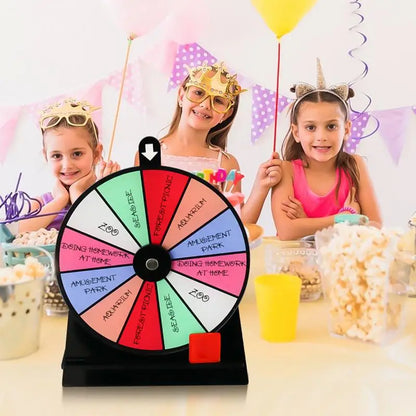 Prize Wheel Non-slip Wheel of Fortune Game Spinner with Stand Erasable Acrylic Board Roulette Wheel 12Slots Tabletop Prize Wheel