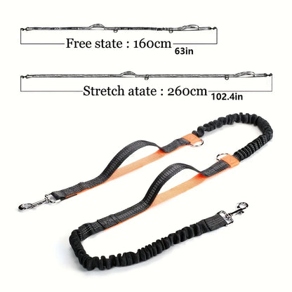 Dog Running Leashes Hands Freely Jogging Pull Lead Dog Accessories Leash For Large Dogs Traction Rope Pet Dog Supplies