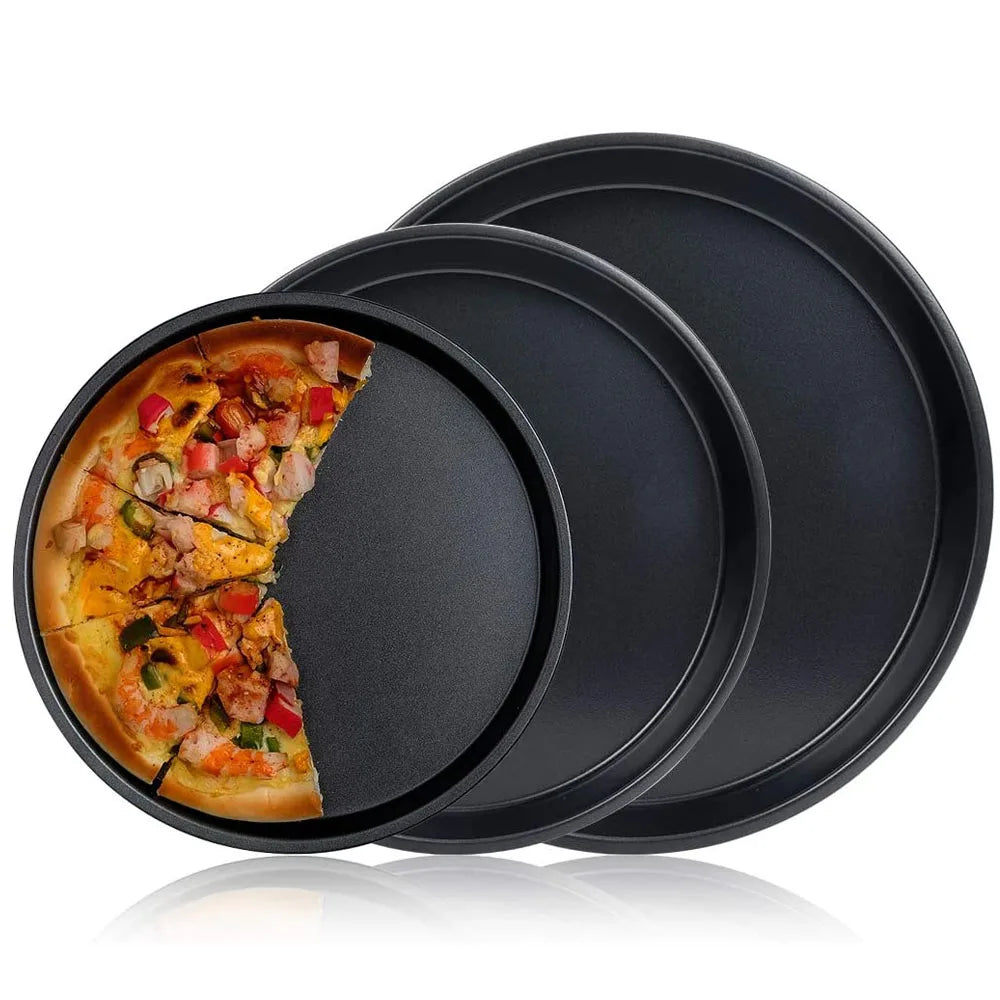 Carboon Steel Non-stick Pizza Pans Nonstick Cake Pan Round Pizza Tray Baking Mold Sheets Dough Pie Mould Bakeware Kitchen Tool