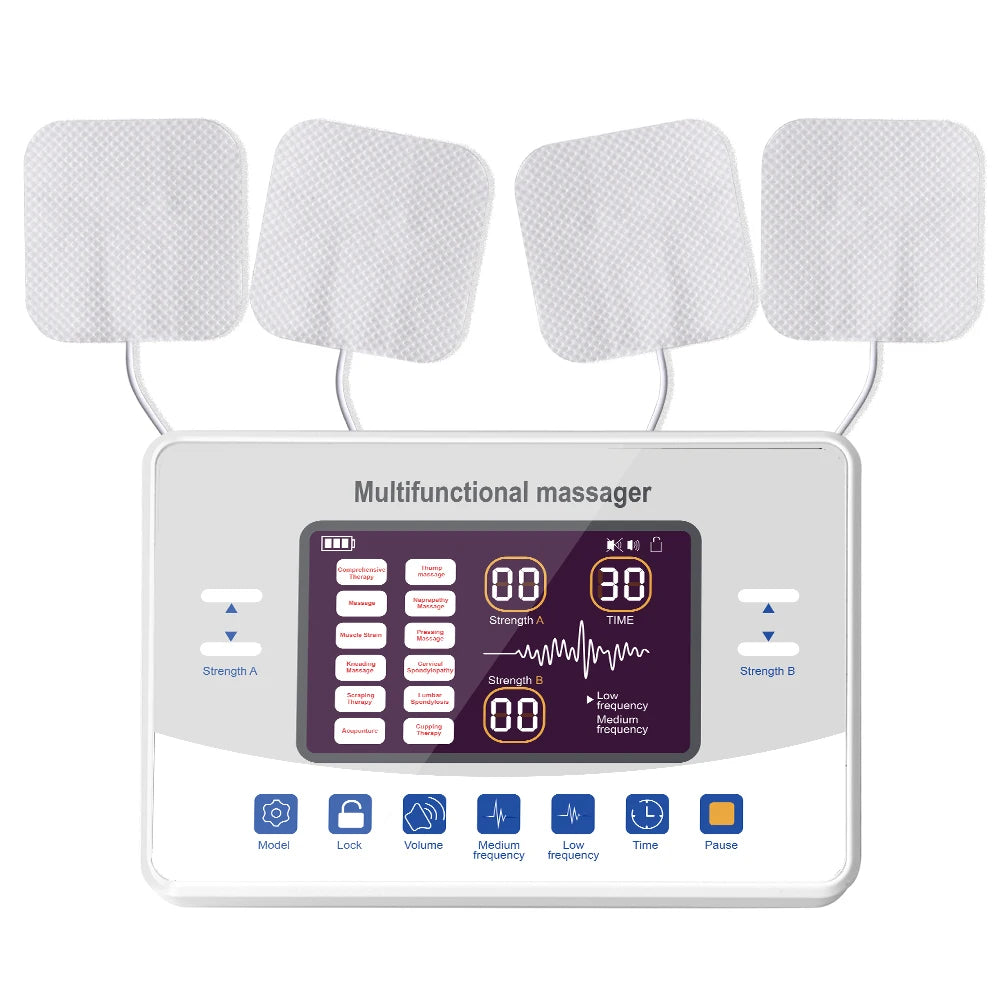 12 Modes Low Frequency Therapy Device TENS Machine EMS Muscle Stimulator Electronic Pulse Massager Myostimulation Apparatus