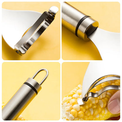 Stainless Steel Corn Stripper Peeler Cob Cutter Thresher Corn Stripper Fruit Vegetable Tools Cooking Tools Kitchen Accessories