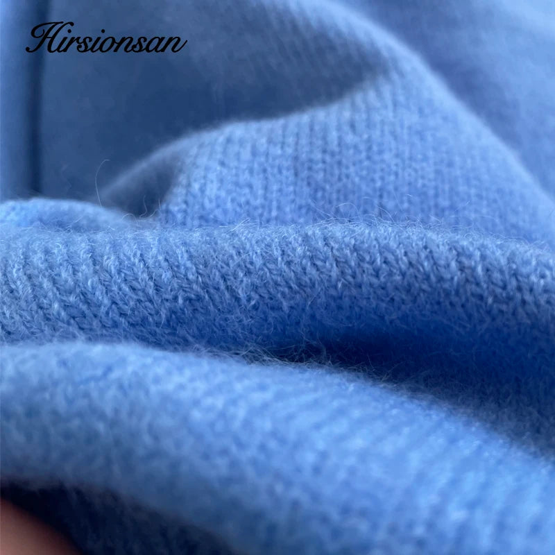 Hirsionsan Oversized Cashmere Autumn Winter Sweater Women Fashion Basic Knitted Pullover Chic Soft Loose Casual Female Jumper