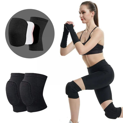 1 Pair Thickened Sponge Knee Pads Elastic Sports Compression for Dancing Yoga Volleyball Fitness Training Protector Adults M1E8