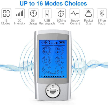 16 Modes Electric Tens Relax Muscle Stimulator EMS Acupuncture Body Massage Digital Therapy Slimming Machine Electrostimulator