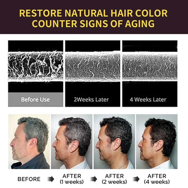 Natural Herbal Hair Dye Shampoo 3 in 1 Hair Color Shampoo for Gary Hair Dark Brown Black And Women Men Grey Coverage