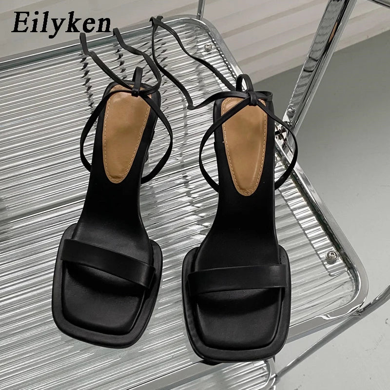 Eilyken Summer New Brand Ankle Strap Sandal Women Thin High Heel Lace-Up Dress Pumps Shoes Outdoor Gladiator Sandals