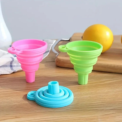 Silicone Folding Funnel Multifunctional Portable Mini Kitchen Retractable Oil Leak Household Liquid Dispenser Kitchen Utensils