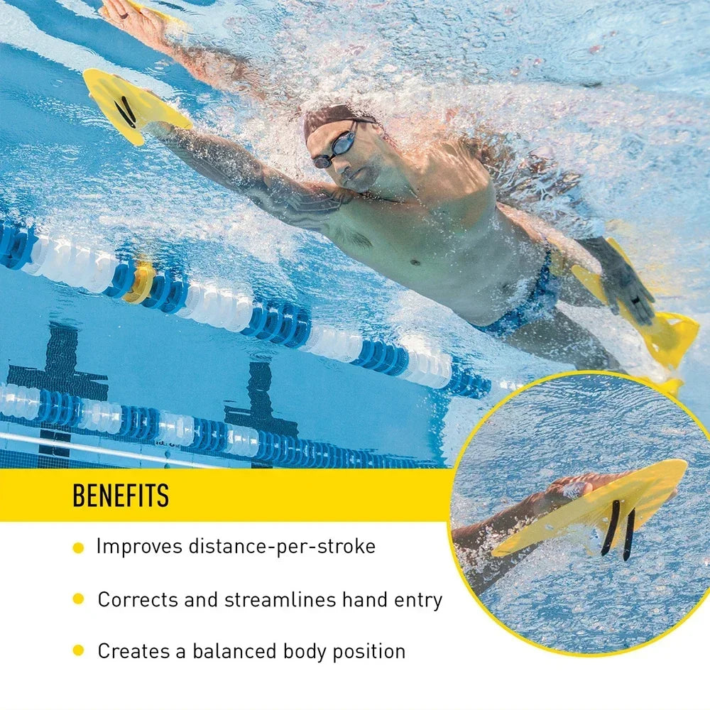 FINIS Iso Swimming Paddles Swimming Ergonomic Paddles Professional Strokes Practice Correction Swim Training Paddle