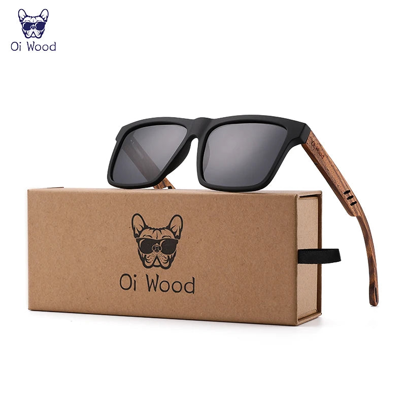 Oi Wood New High Quality Square Sunglasses For Men Polarized UV400 Fashion Sunglass Mirror Sport sun glasses Driving oculos