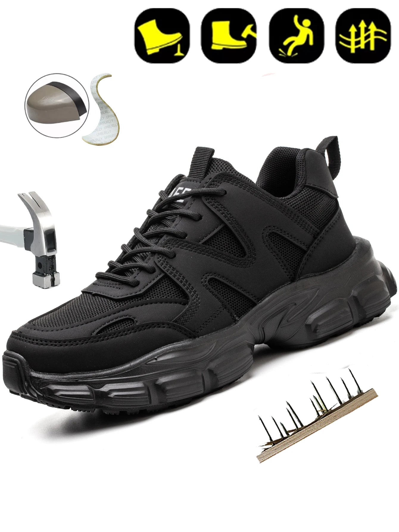 New Women Safety Shoes Anti-smash Anti-puncture Work Shoes Breathable Lightweight Work Sneakers Indestructible Women Shoes Boots