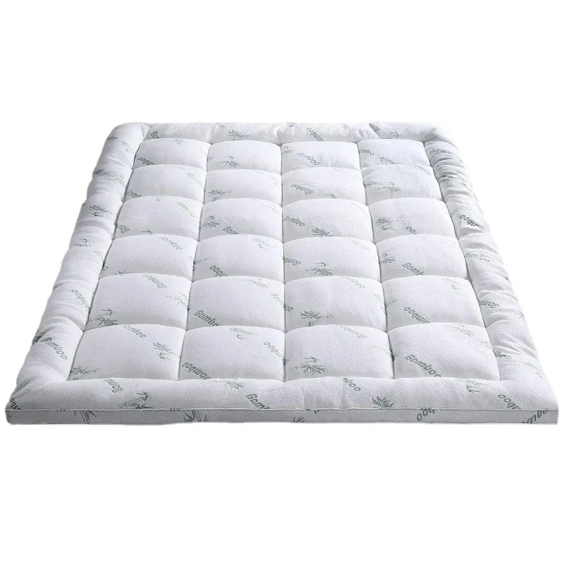 Bamboo Mattress Topper, Cooling Extra Thick Breathable Mattress Pad, Soft Quilted Fitted Mattress Cover with 1000 GSM