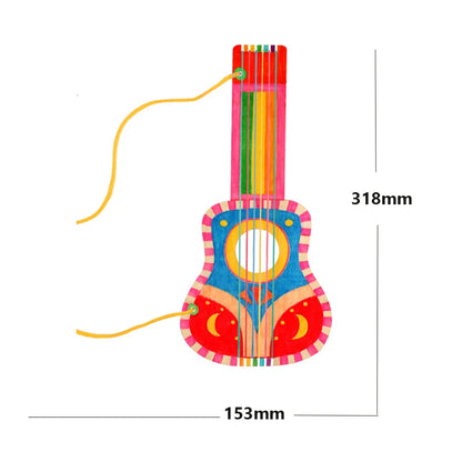 Wooden Handmade DIY Guitar Toys For Kids Drawing Painting Grafffti Filling Coloring Creative Art And Craft Children Musical Toy