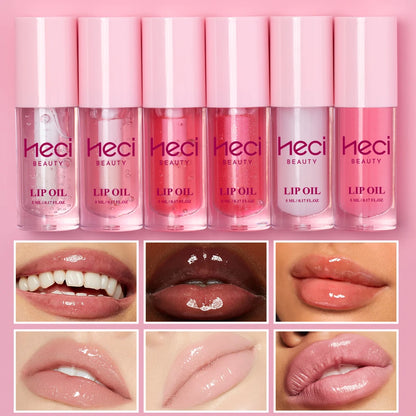 Pink High-Sheen Moisturizing Lip Oil Vegan Hydrating Lip Care Hydrates & Nourishes Non-Sticky Cruelty-Free Clear Lip Gloss