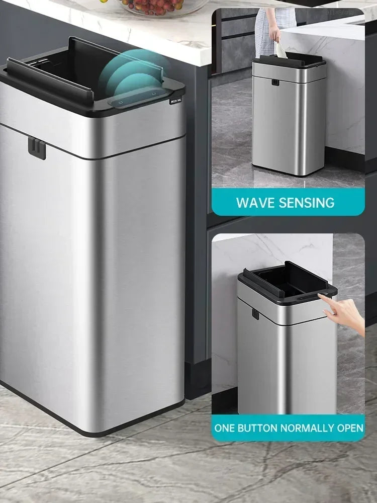 New Intelligent Induction Trash Can Home With Lid Toilet Kitchen Smart Large Capacity Living Room Automatic Packing Trash Bin