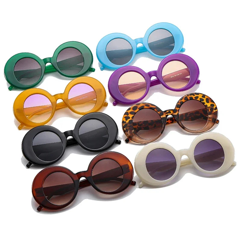 LNFCXI New Oversized Women Oval Orange Colorful Sunglasses Retro Gradient Punk Men Sun Glasses