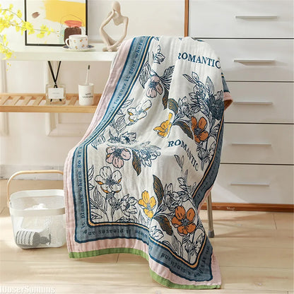 New Nordic 11 Style 80×160CM Bohemian Floral Printing Adult Soft Absorbent Cotton Gauze Beach Bathroom Bath Towel Accessories