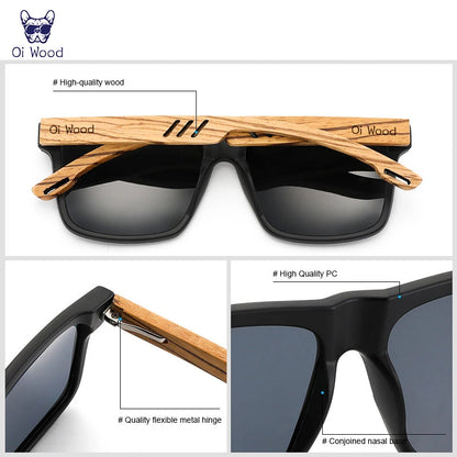 Oi Wood New High Quality Square Sunglasses For Men Polarized UV400 Fashion Sunglass Mirror Sport sun glasses Driving oculos