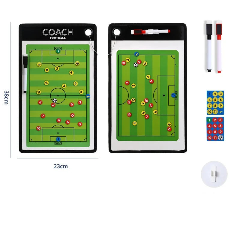 Soccer Ball Tactical Board Magnetic Football Coaching Clipboard for Training Match Portable Football Coach Strategy Board