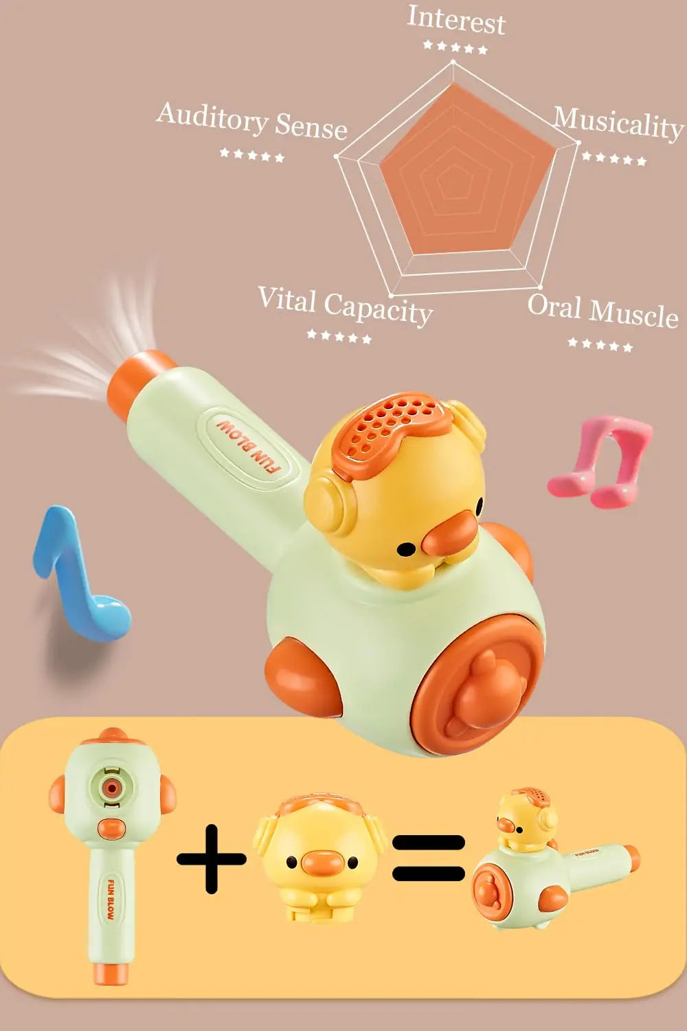 Montessori Toy for Kids with Whistle Ball Blowing Floating Blow Pipe Balls Sensory Baby Toy Fine Motor Skills Educational Toys